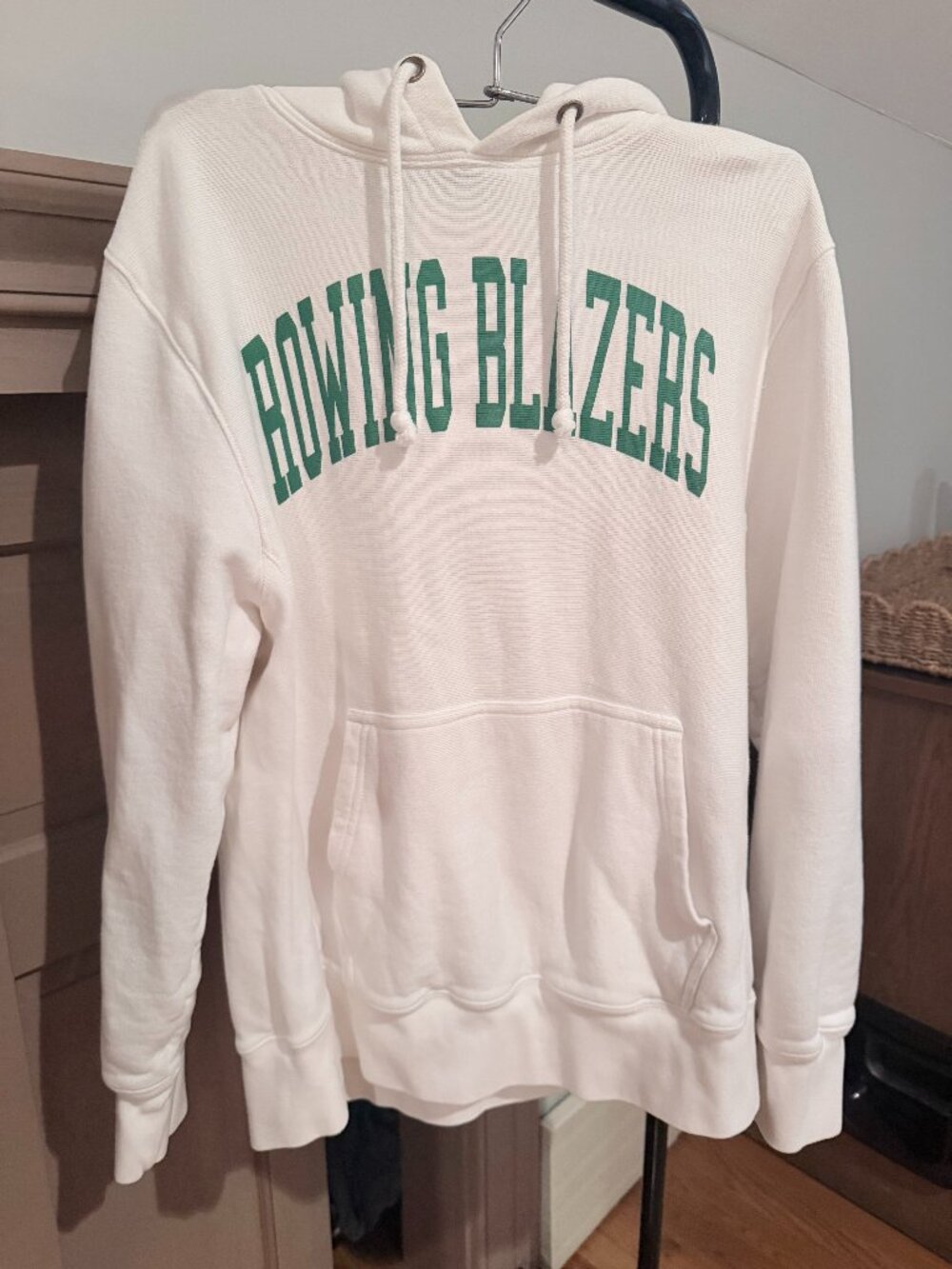 Rowing Blazers Collegiate Arch Hoodie White Green Cotton L